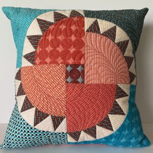 Machine pieced and quilted NYB pillow - back