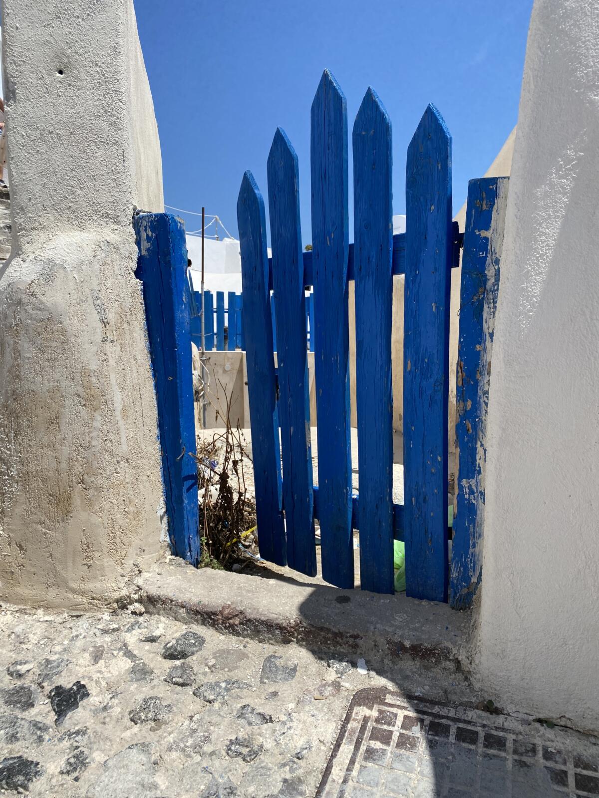 A blue gate