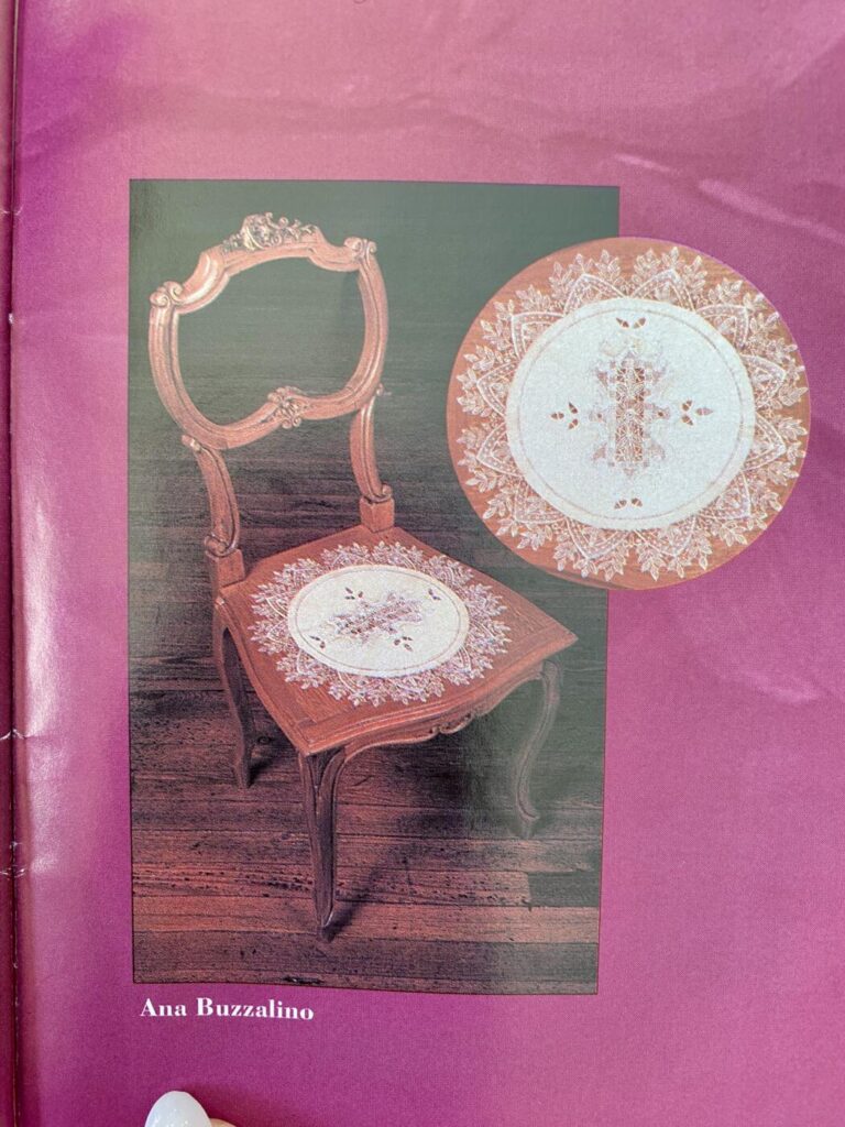 a detail photo of the painted chair in the magazine
